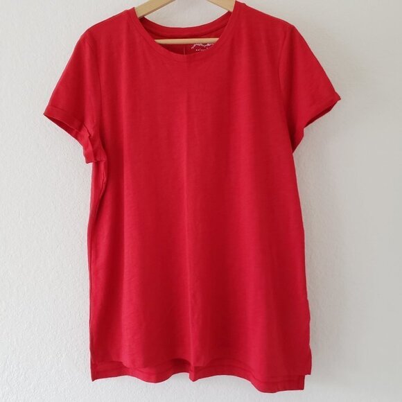 NWT - Maison Jules Cuff Short Sleeve Red T-shirt - Picture 1 of 6